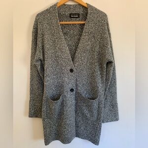 The Kooples Sport V-Neck Long-Sleeved Knitted Wool Blend Cardigan with Pockets